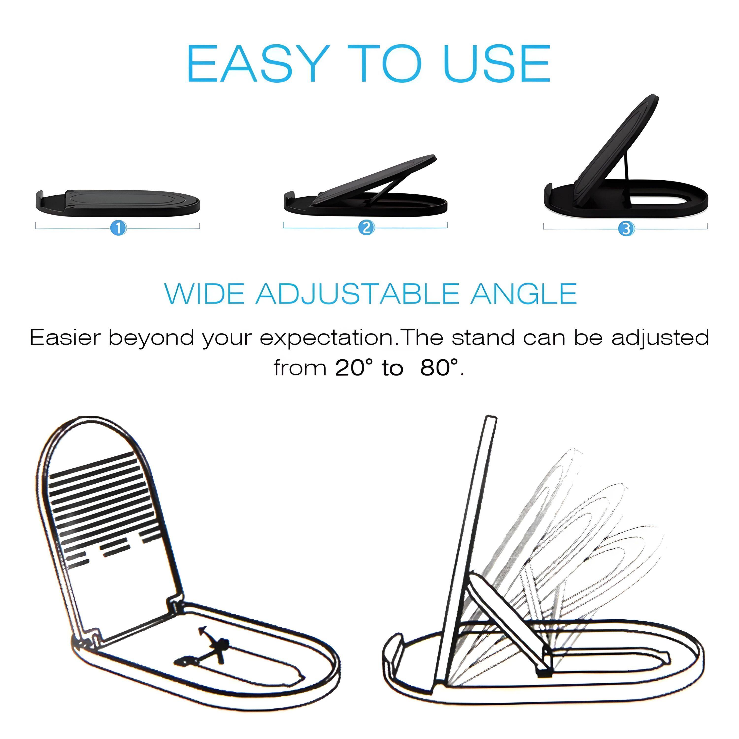 EASY TO USE

1 2 3

WIDE ADJUSTABLE ANGLE

Easier beyond your expectation. The stand can be adjusted from 20 to 80°.