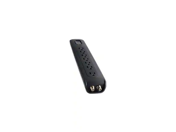 Front. Belkin - BELKIN BV107030-04-BLK 4 ft 7 Outlets Surge Suppressor with Telephone Protection - Black.