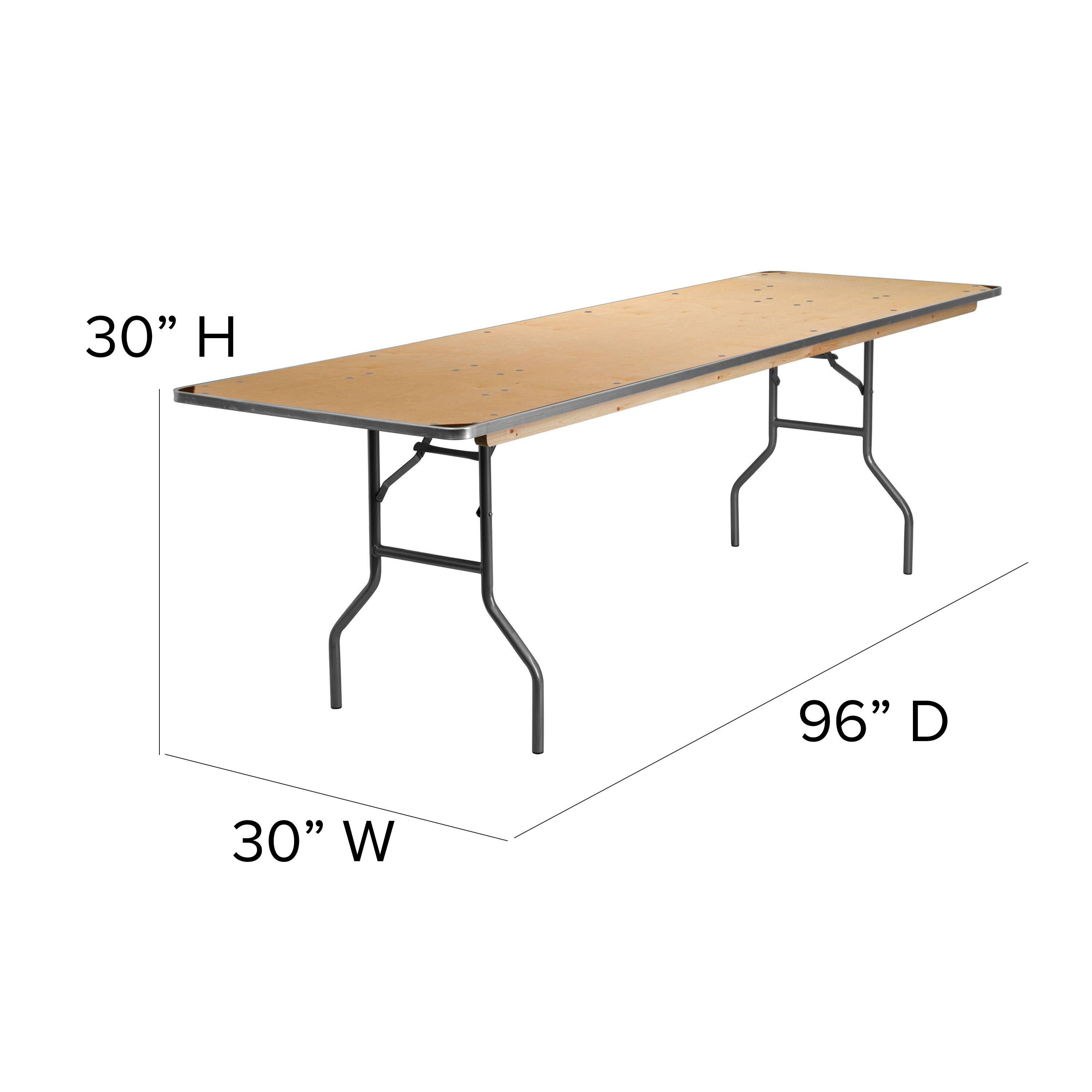 Alt View 12. Alamont Home - Fielder 8-Foot Rectangular Birchwood Folding Banquet Table with Corner Guards - Natural.