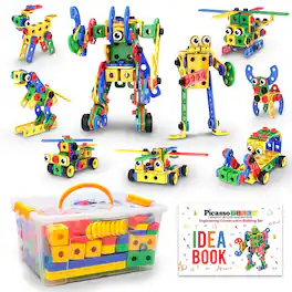 PicassoTiles - 201 Piece Construction Building Engineering Set, STEM Toy for Kids Age 3 and Up, PTN201