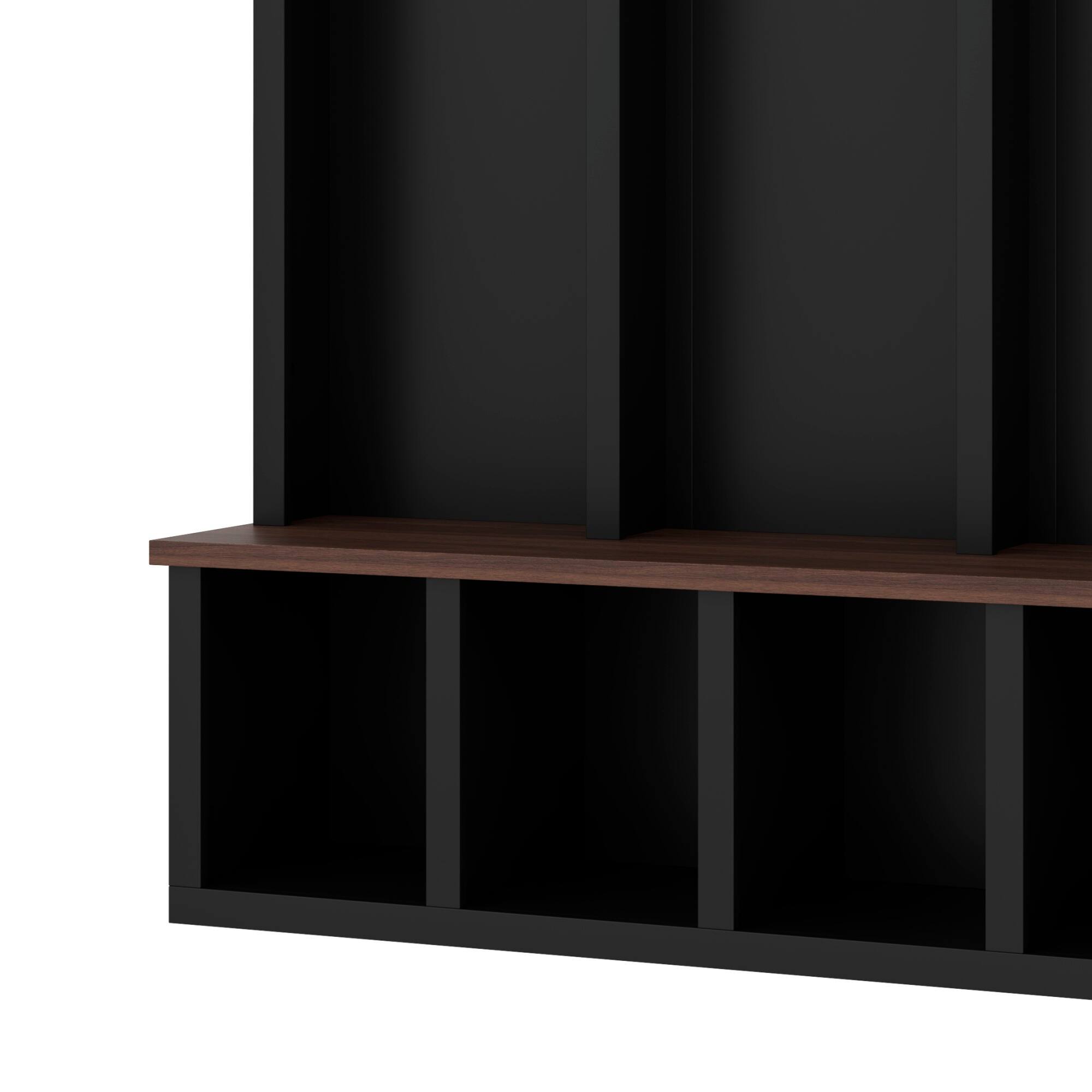 Alt View 7. GOODSILO - Elegant Farmhouse Entryway Hall Tree with Storage Bench and Multiple Hooks for Organized Living Spaces - Black.