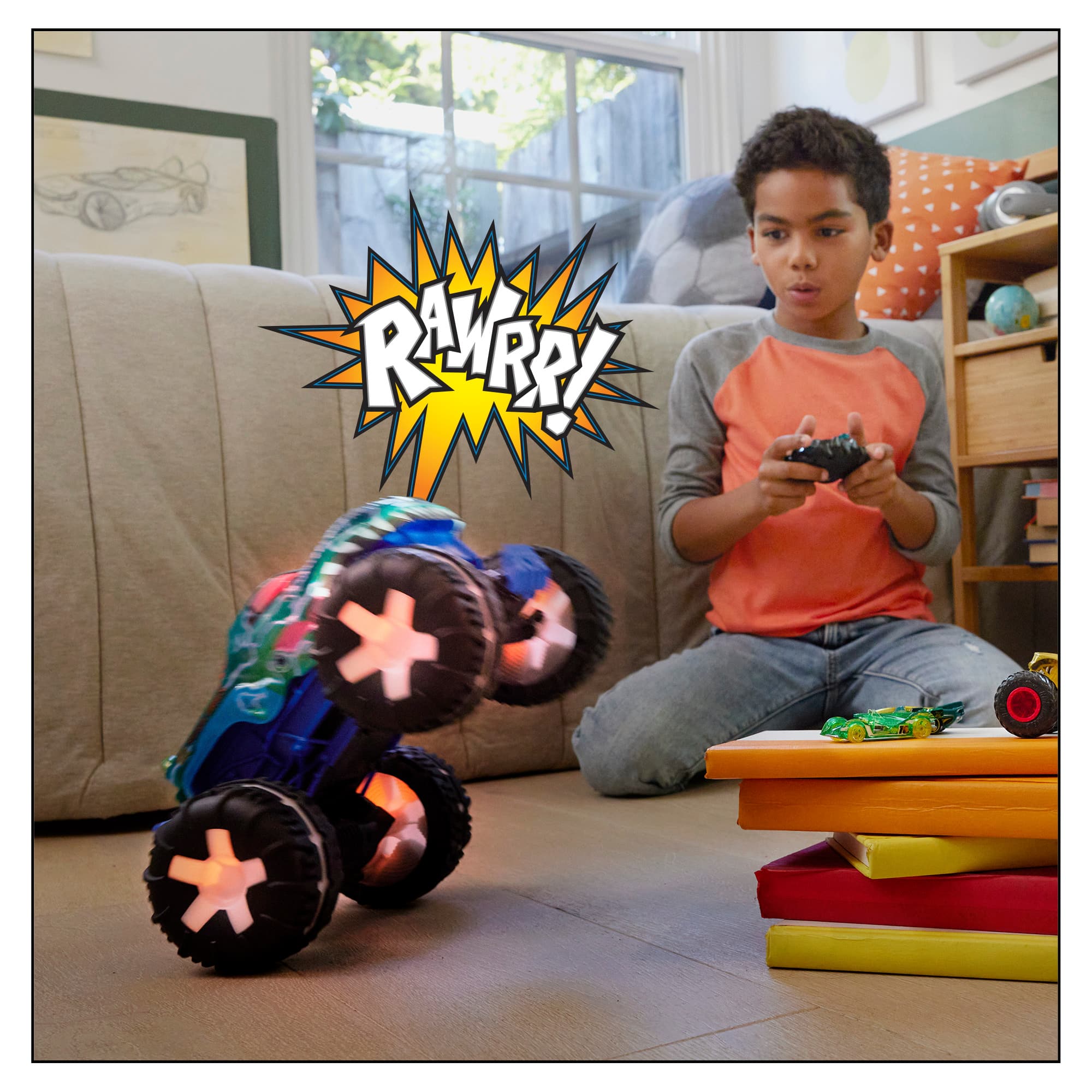 Alt View 14. Hot Wheels - Monster Trucks 1:15 Mega Wrex R/C - Blue.