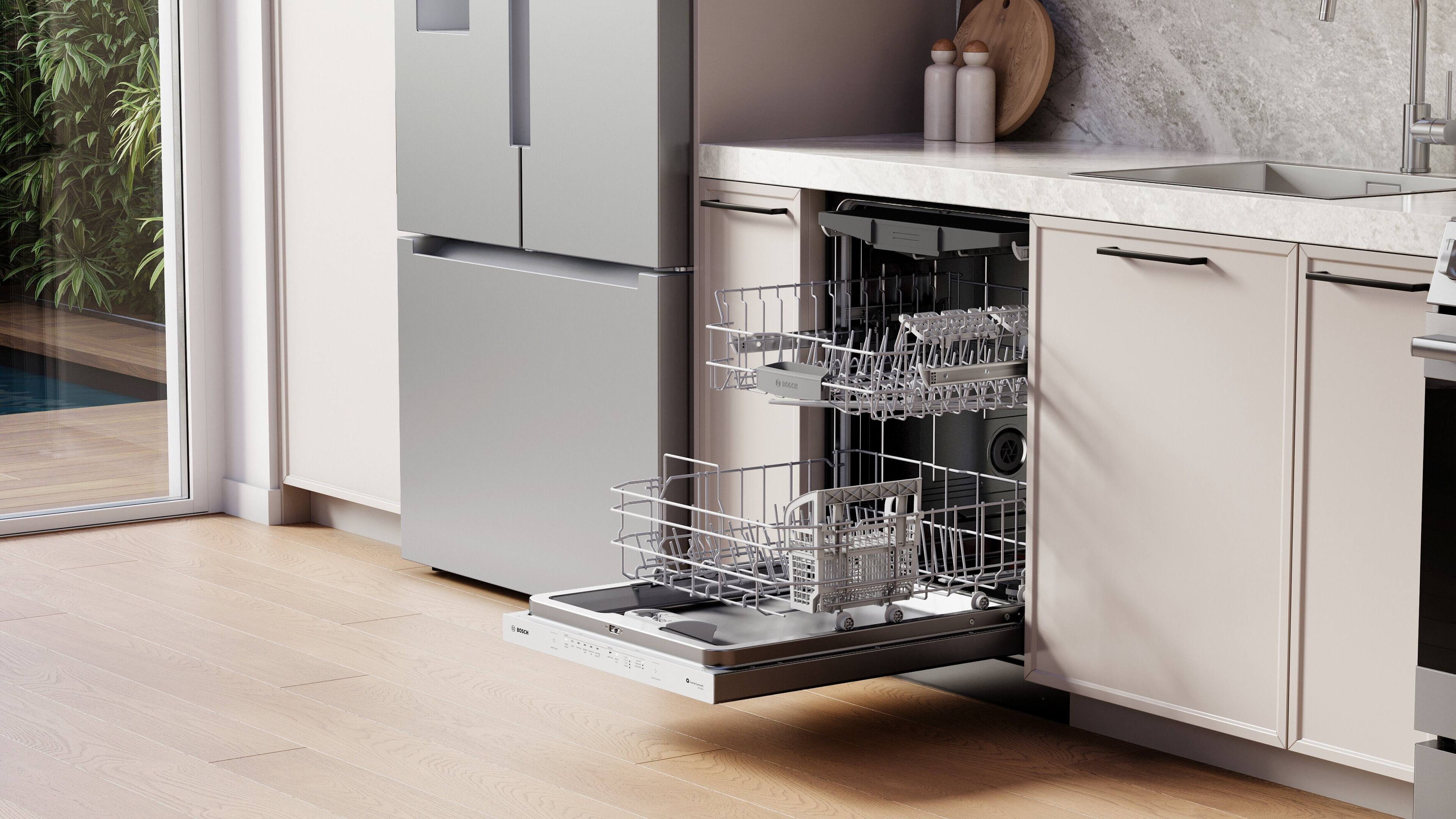 Alt View 7. Bosch - 300 Series 24" Top Control Smart Built-In Tub Dishwasher with 3rd Rack and Zone Wash, 46 dBA - Stainless Steel.