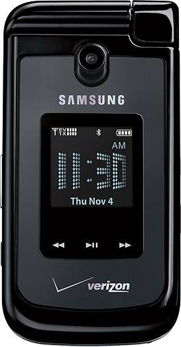 Front Standard. Samsung - Zeal Mobile Phone - Black (Verizon Wireless).