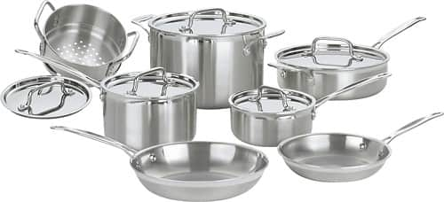 Best Buy: Cuisinart MultiClad Pro Tri-Ply 12-Piece Cookware Set ...