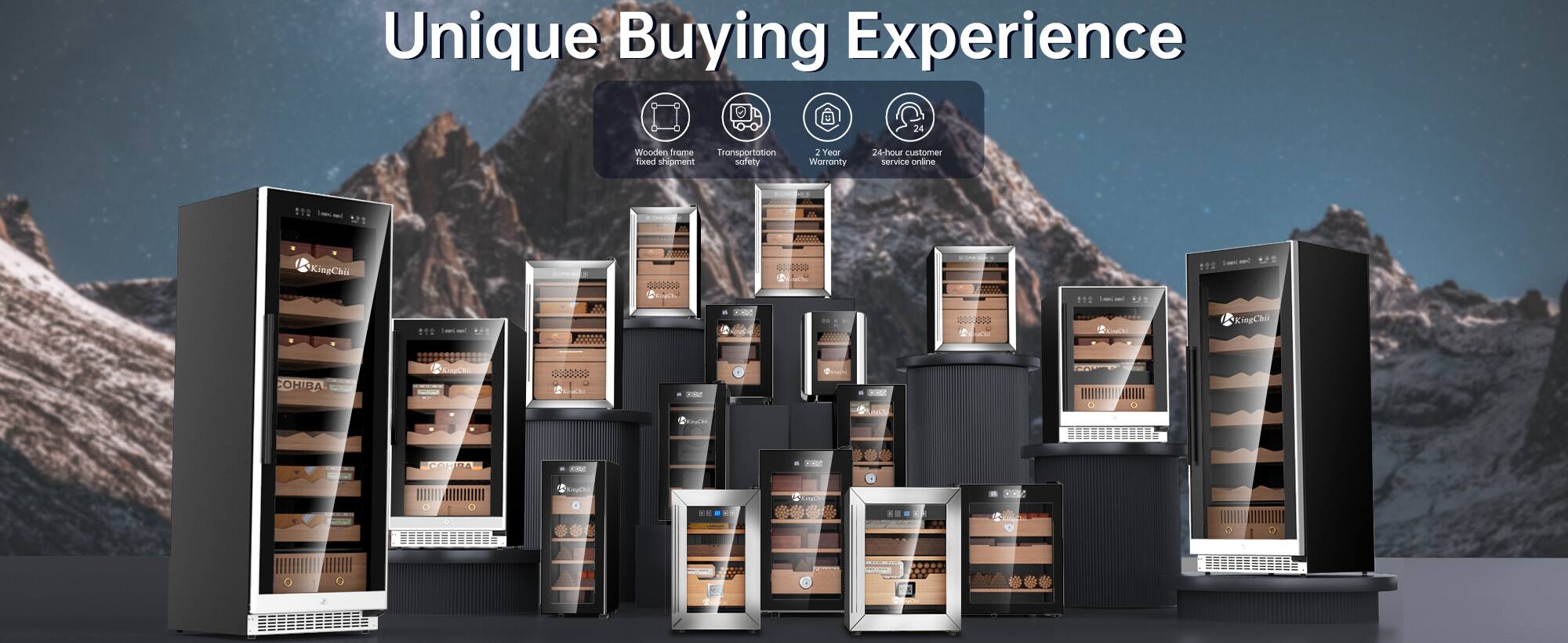 Unique Buying Experience  
24 Wooden frame  
Transportation fored shipment sofety  
1 Year Warranty  
24-hour customer service online  

KingChil E COHIBA LINL  
adidaso  

COPI AA  
C