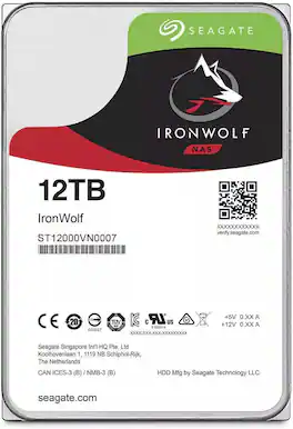 Seagate - IronWolf 12TB NAS Hard Drive 7200 RPM 256MB Cache CMR 3.5" for RAID Network Attached Storage ST12000VN0007 - OEM