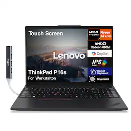 Lenovo - ThinkPad P16s Laptop 16.0 4K (AMD Ryzen AI 7 350, 32GB DDR5, 1TB PCIe SSD, Win 11 Pro) w/USB Hub - Black