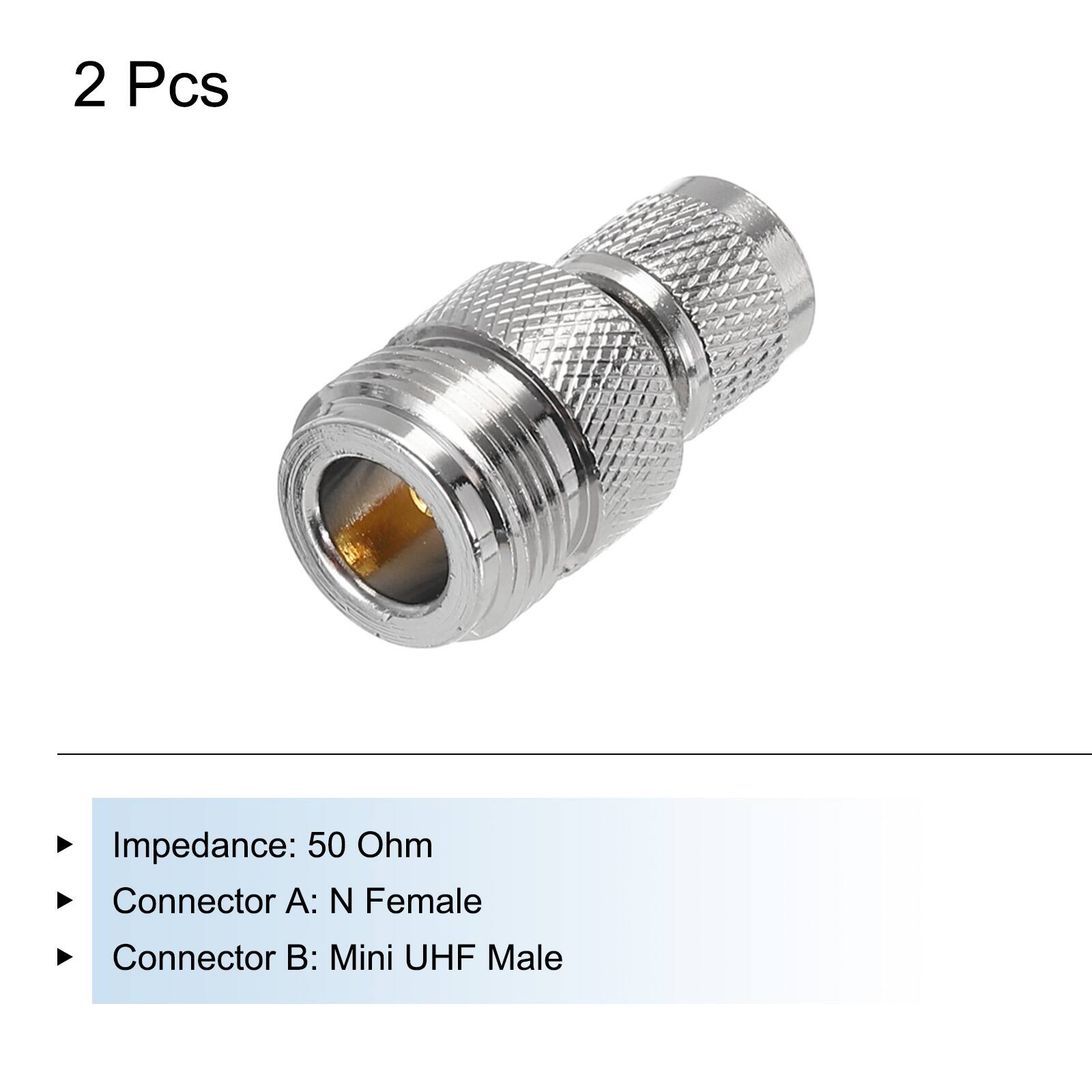 2 Pcs

Impedance: 50 Ohm

Connector A: N Female

Connector B: Mini UHF Male