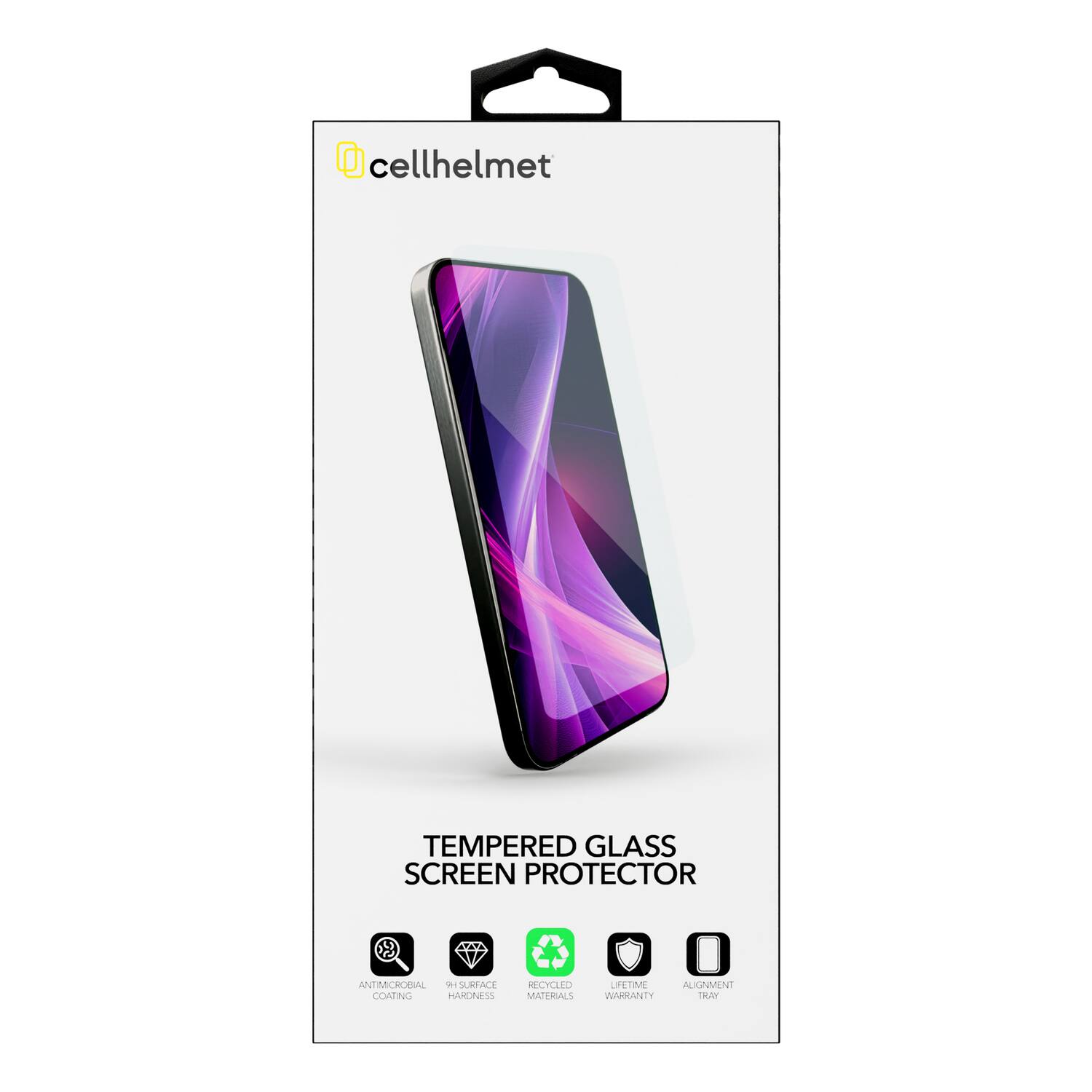 cellhelmet  
TEMPERED GLASS SCREEN PROTECTOR  

- ANTIBACTERIAL COATING  
- 9H SURFACE HARDNESS  
- RECYCLED MATERIALS  
- LIFETIME WARRANTY  
- ALIGNMENT TRAY
