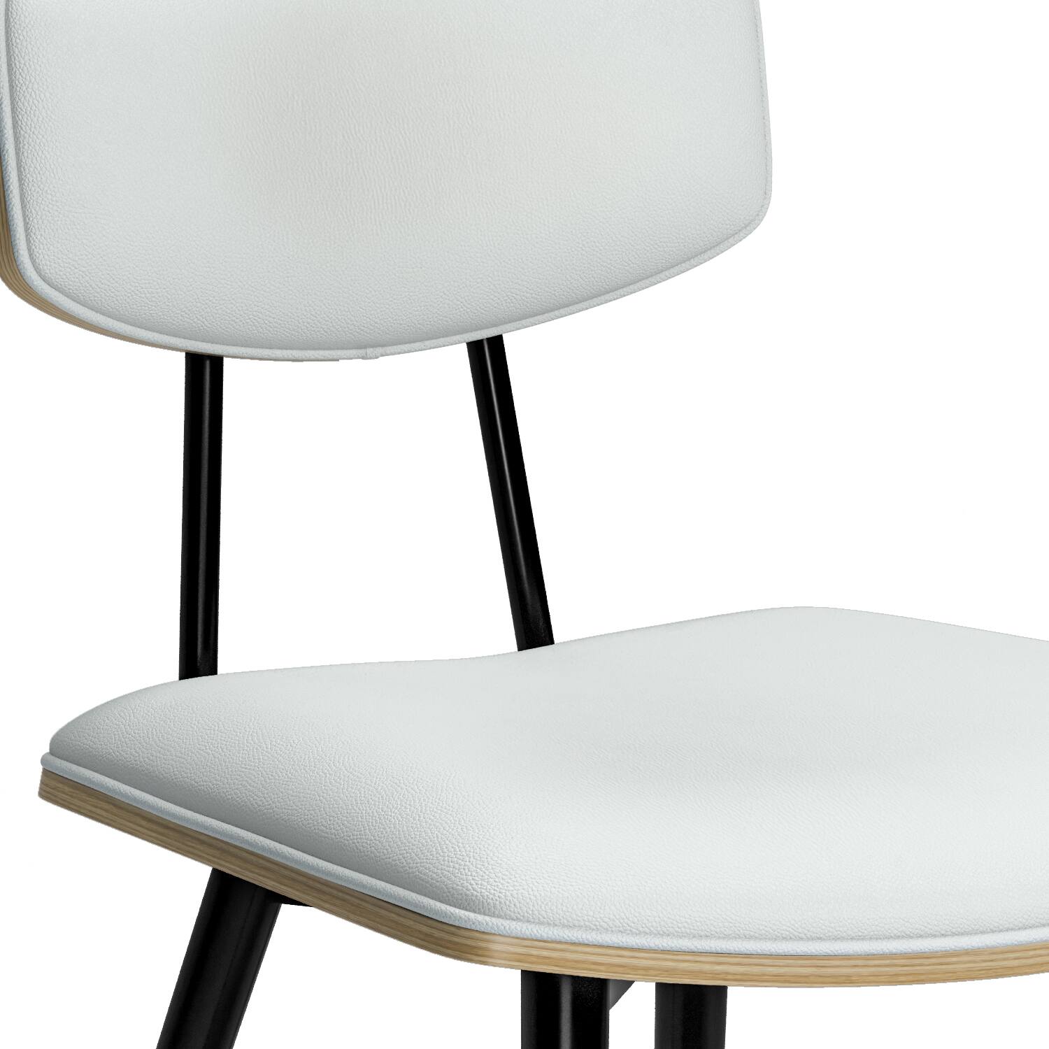 Alt View 5. Simpli Home - Mavis Dining Chair (Set of 2) in White Vegan Faux Leather - White.