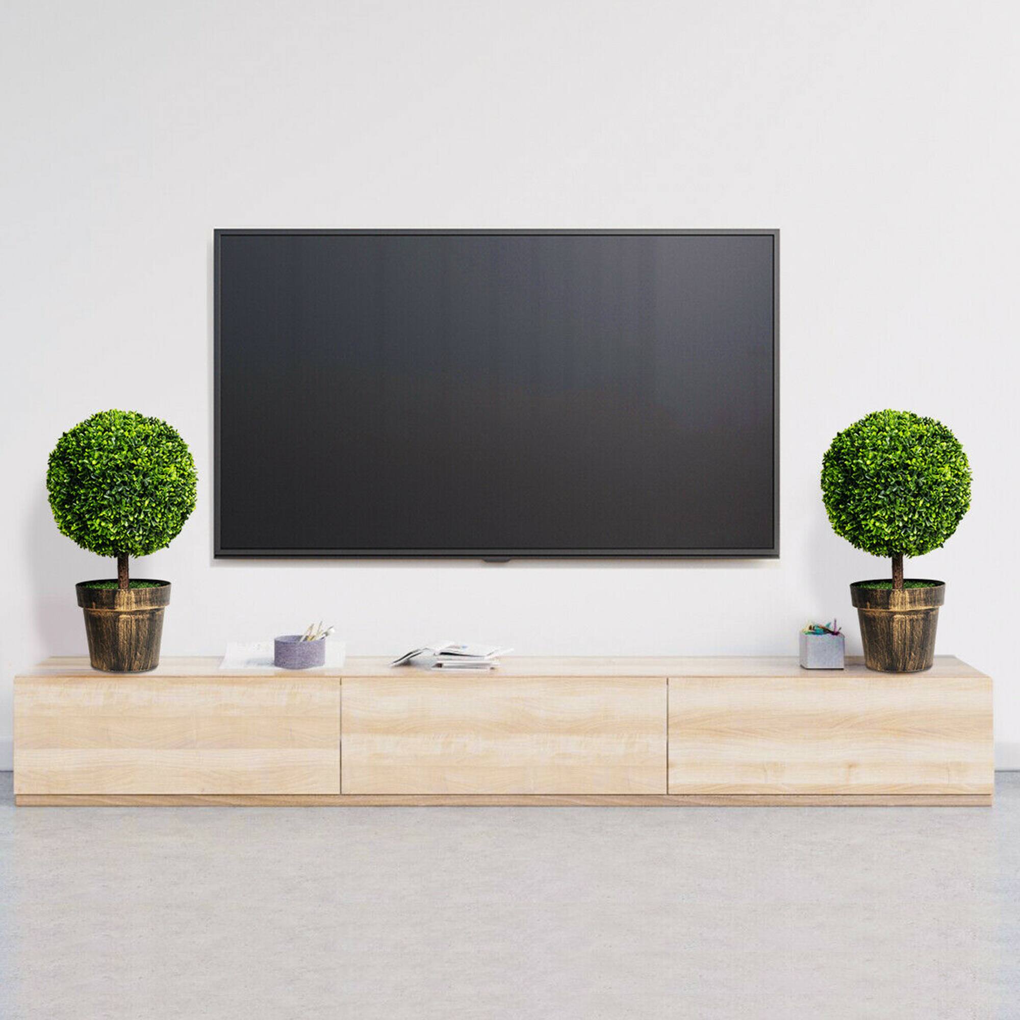 Alt View 2. Gymax - Gymax 2PCS 22'' Artificial Topiary Ball Tree Fake Boxwood Plant Home Office Decor - Green.