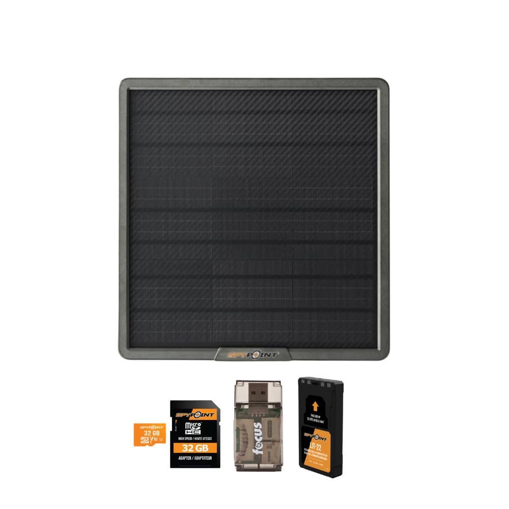 Spypoint - 10W Solar Panel with Battery Pack, Memory Card and Card Reader