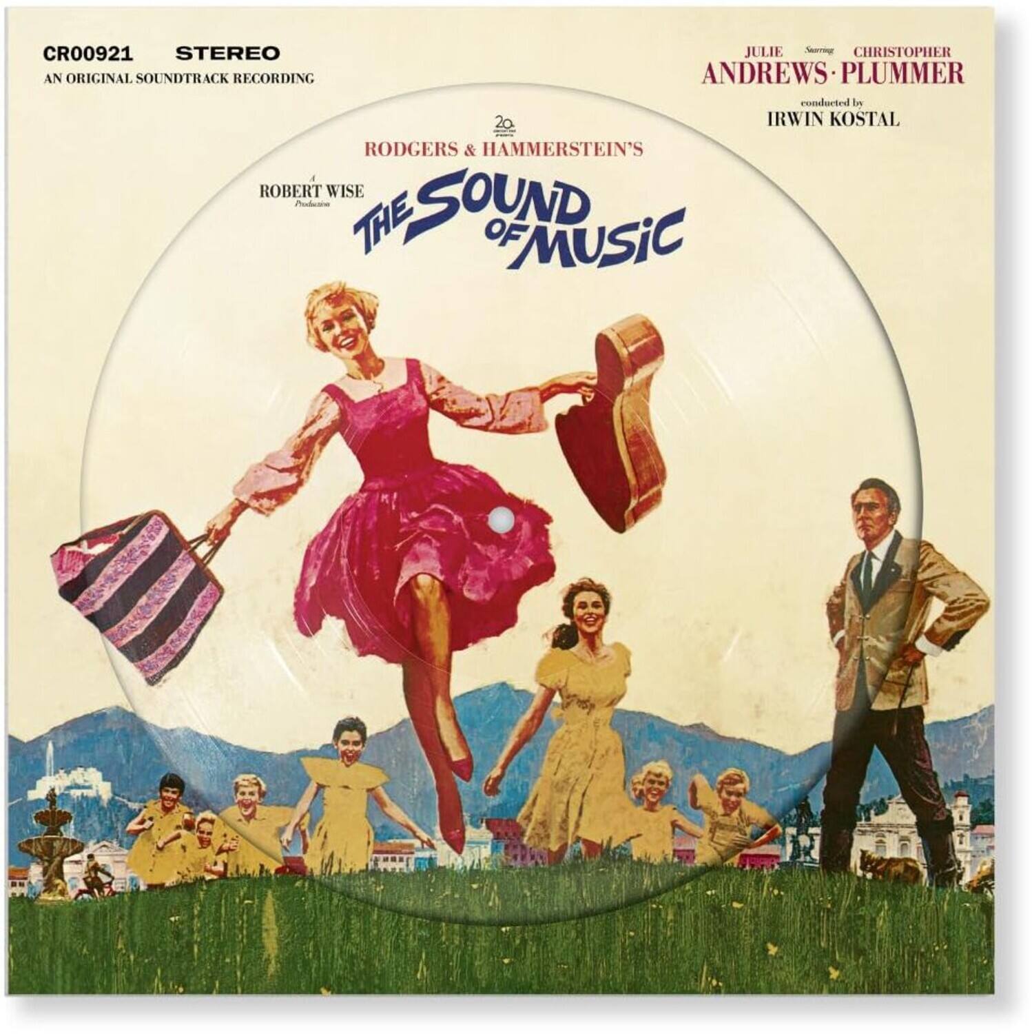 CR00921  
STEREO  
AN ORIGINAL SOUNDTRACK RECORDING  

RODGERS & HAMMERSTEIN'S  
THE SOUND OF MUSIC  

JULIE Andrews  
CHRISTOPHER Plummer  
conducted by IRWIN KOSTAL  

ROBERT WISE  
Producer  

20th Century Fox