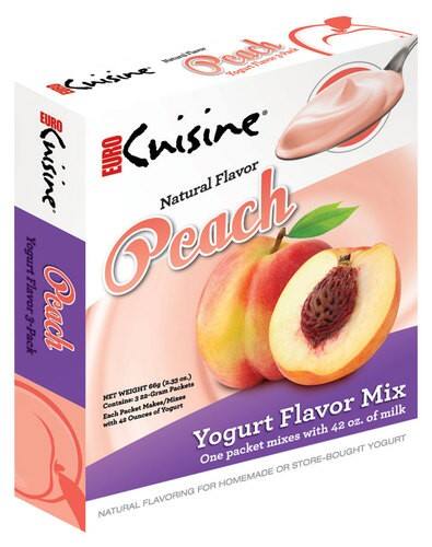 Front Standard. Euro Cuisine - Natural Flavor Peach Yogurt Mix Packets (9-Pack).