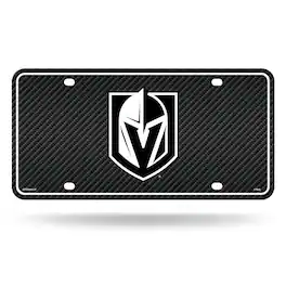 Rico Industries - Las Vegas Golden Knights Carbon Fiber Design Look - Standard License Plate Auto Tag - Multi