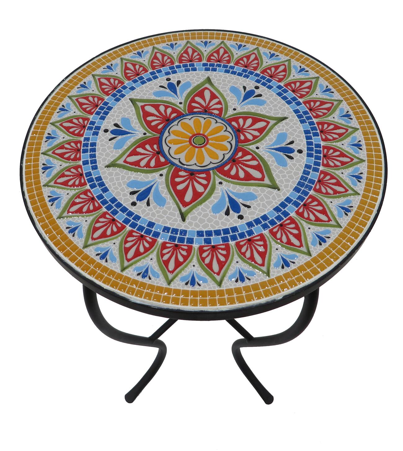 Angle. Jiallo - Mosaic Art Collection Classic Accent Table - Multi colors.