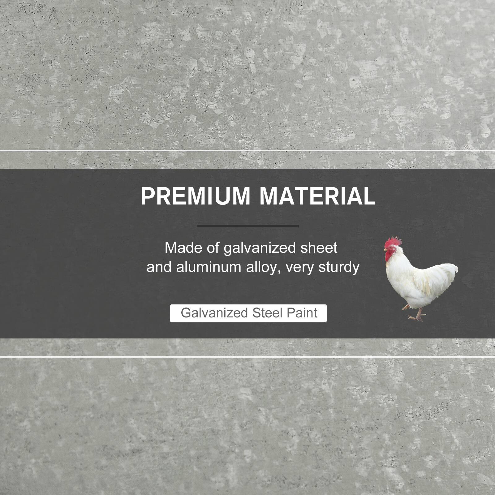 PREMIUM MATERIAL

Made of galvanized sheet and aluminum alloy, very sturdy

Galvanized Steel Paint