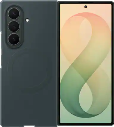 Front. Samsung - Galaxy Z Fold8 Ultra Silicone Magnet Case - Green Shadow.