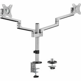Rocstor - Mounting Arm for LED Display, Monitor - Landscape/Portrait - 2 Display(s) Supported - 32" - Aluminum Silver