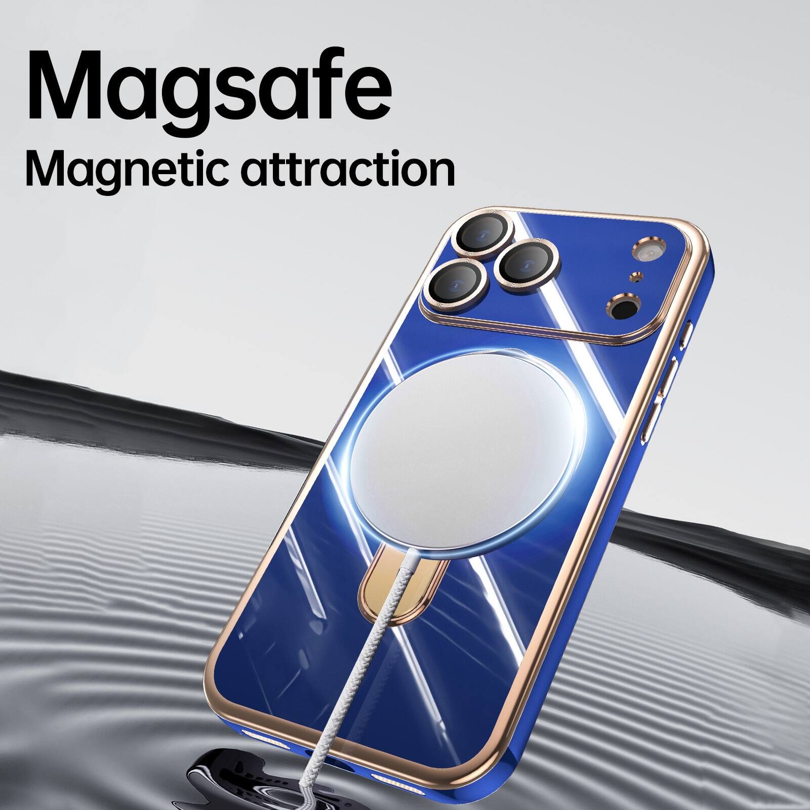 Magsafe  
Magnetic attraction