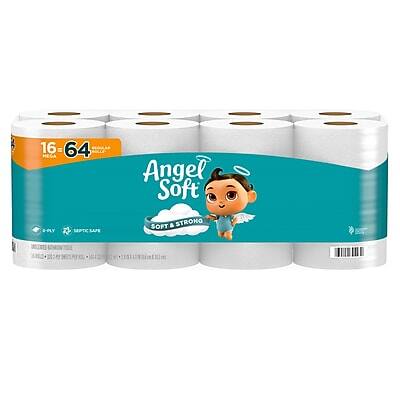 Angel Soft - & Strong Mega Toilet Paper, 2-ply, White, 320 Sheets/Roll, 16 Rolls/Case (79423/02/01)