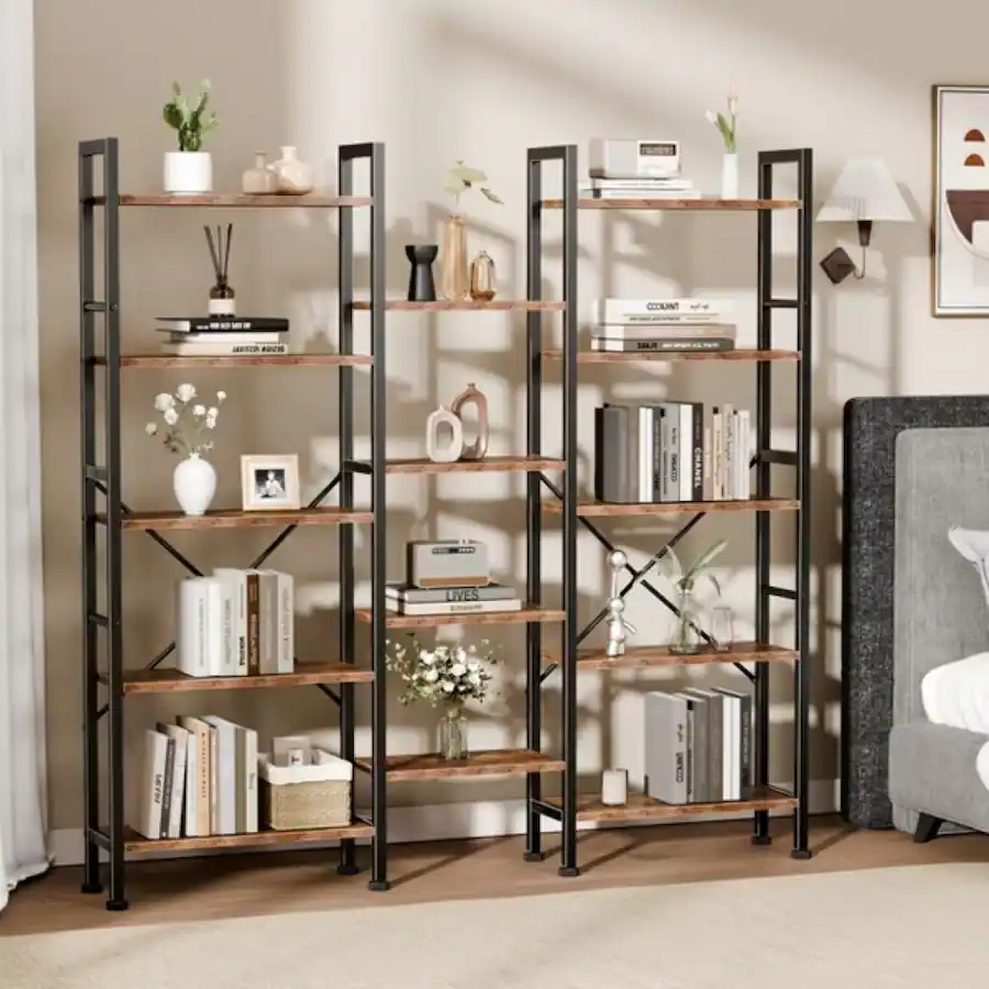 Furnulem Industrial Storage Organizer Bookcase with Open Display ...