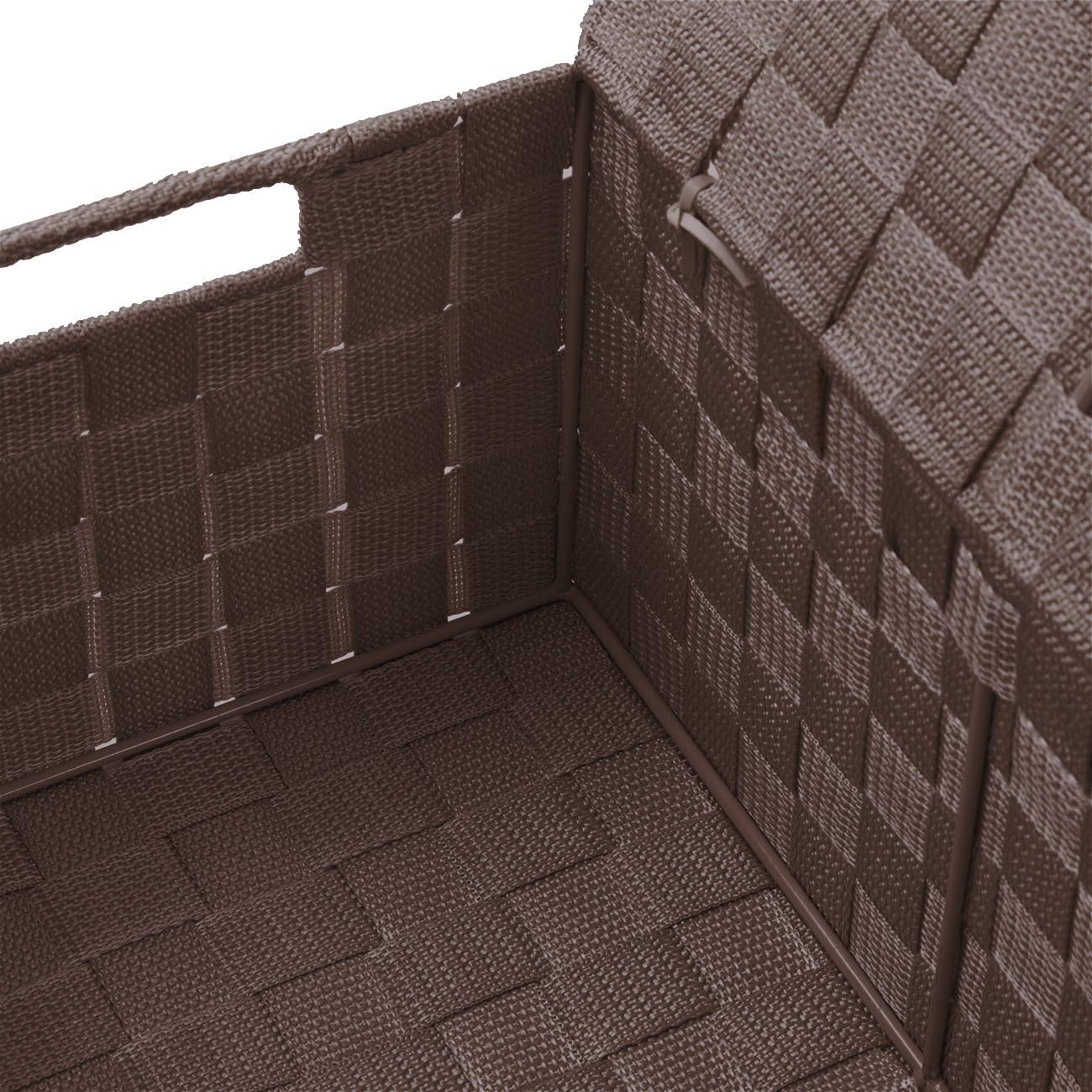 Alt View 3. Sorbus - Sorbus Set of 3 Storage Baskets for Organizing with Lid, Mesh, Linen, Organizer Storage Baskets for Home or Office - Brown.