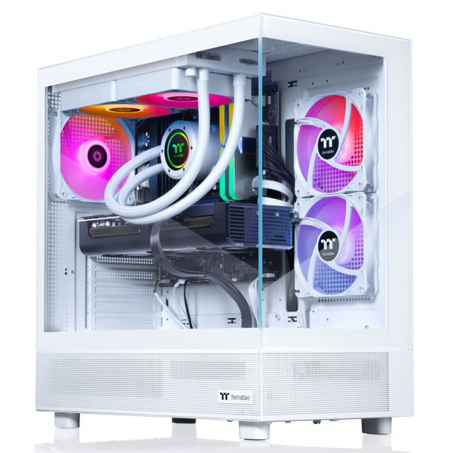 Thermaltake - LCGS View 7897XS-270 Gaming Desktop AMD Ryzen 7 7800X3D 2023, 32GB Memory, AMD Radeon RX 9070 XT, 1TB SSD NVMe M.2 - Snow