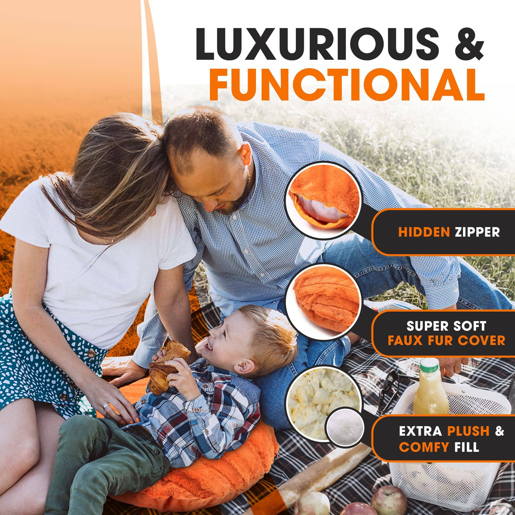 LUXURIOUS & FUNCTIONAL

- HIDDEN ZIPPER
- SUPER SOFT FAUX FUR COVER
- EXTRA PLUSH & COMFY FILL