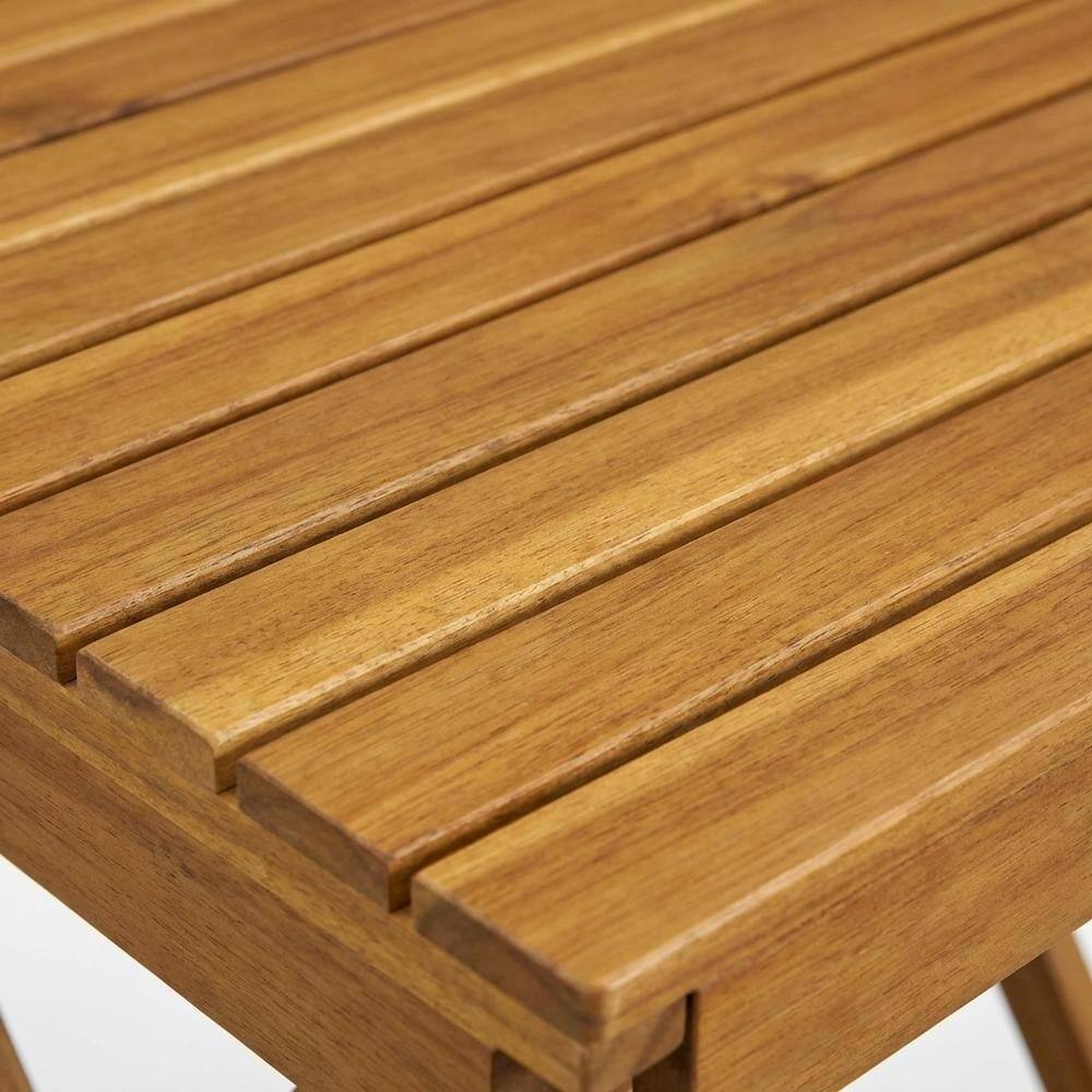 Alt View 1. Outdoor Escape - Oil-Finish 3-Piece Outdoor Patio Set with Wooden Folding Table and 2 Chairs - Multi-Color.