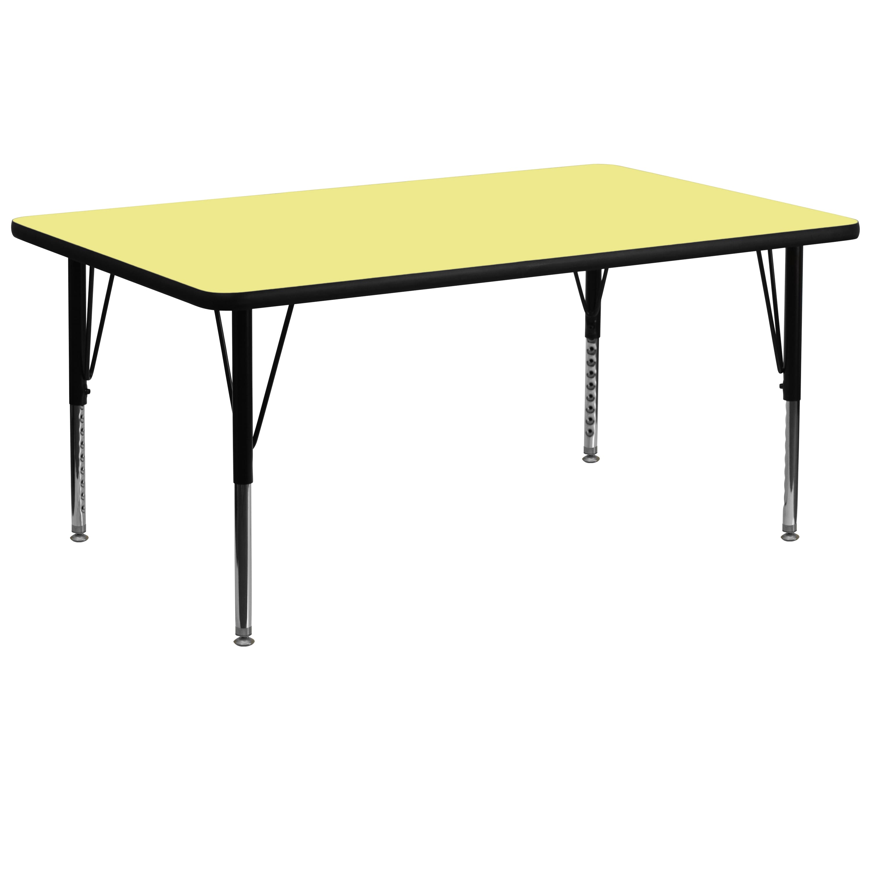 Flash Furniture - Wren 30''W x 72''L Rectangular Thermal Laminate Activity Table - Height Adjustable Short Legs - Yellow price history on PriceWatchPro