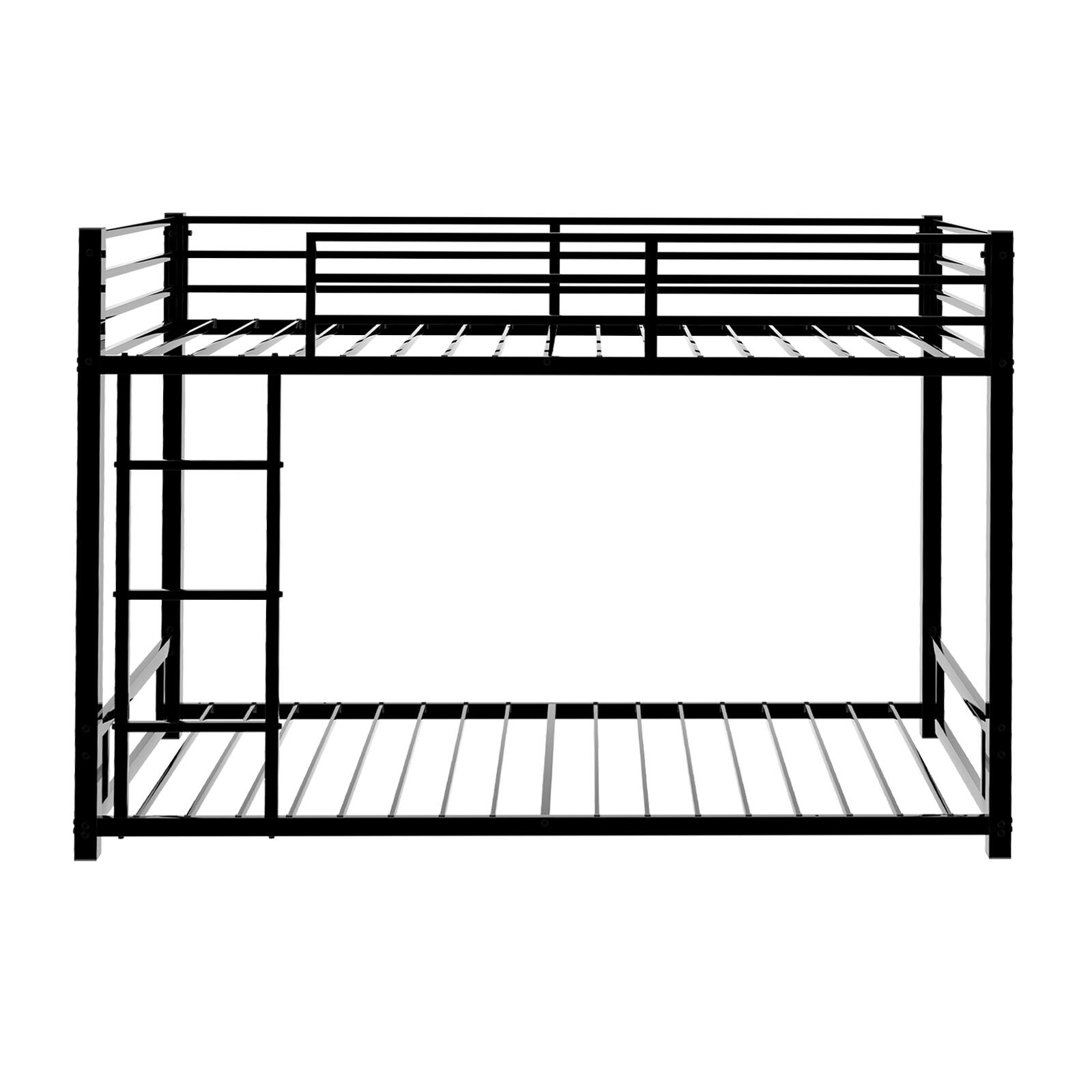 Alt View 8. Loheer - Loheer Metal Twin Over Twin Bunk Bed Heavy Duty Sturdy Frame Noise Free Black - Black.