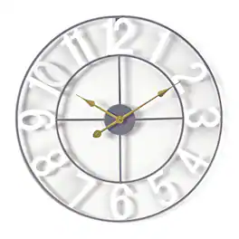 Sorbus - Large Wall Clock , Numeral Wall Clock, 16 inch Wall Clock Decorative, Battery Operated Analog Large Clock - White