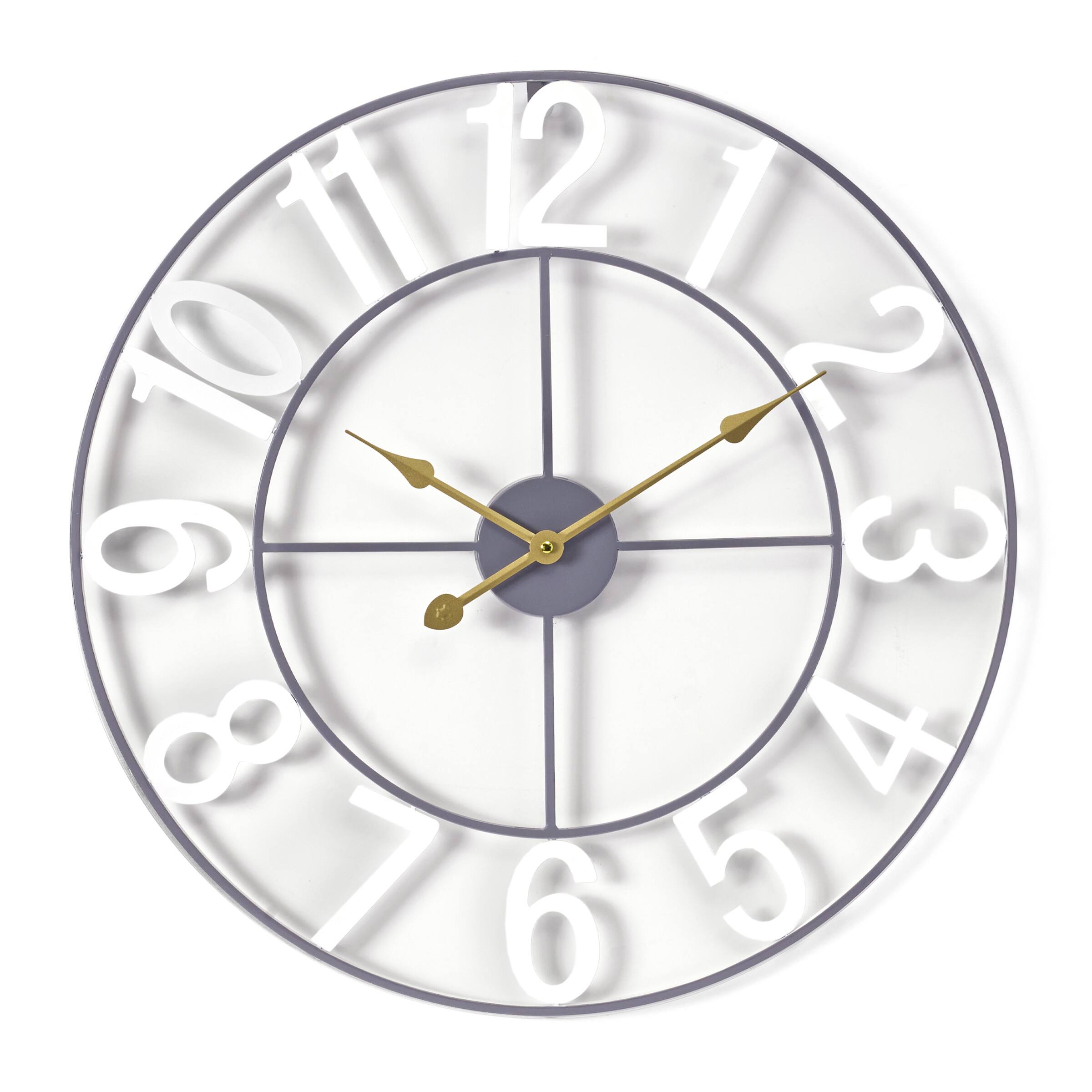 Sorbus - Large Wall Clock , Numeral Wall Clock, 16 inch Wall Clock Decorative, Battery Operated Analog Large Clock - White