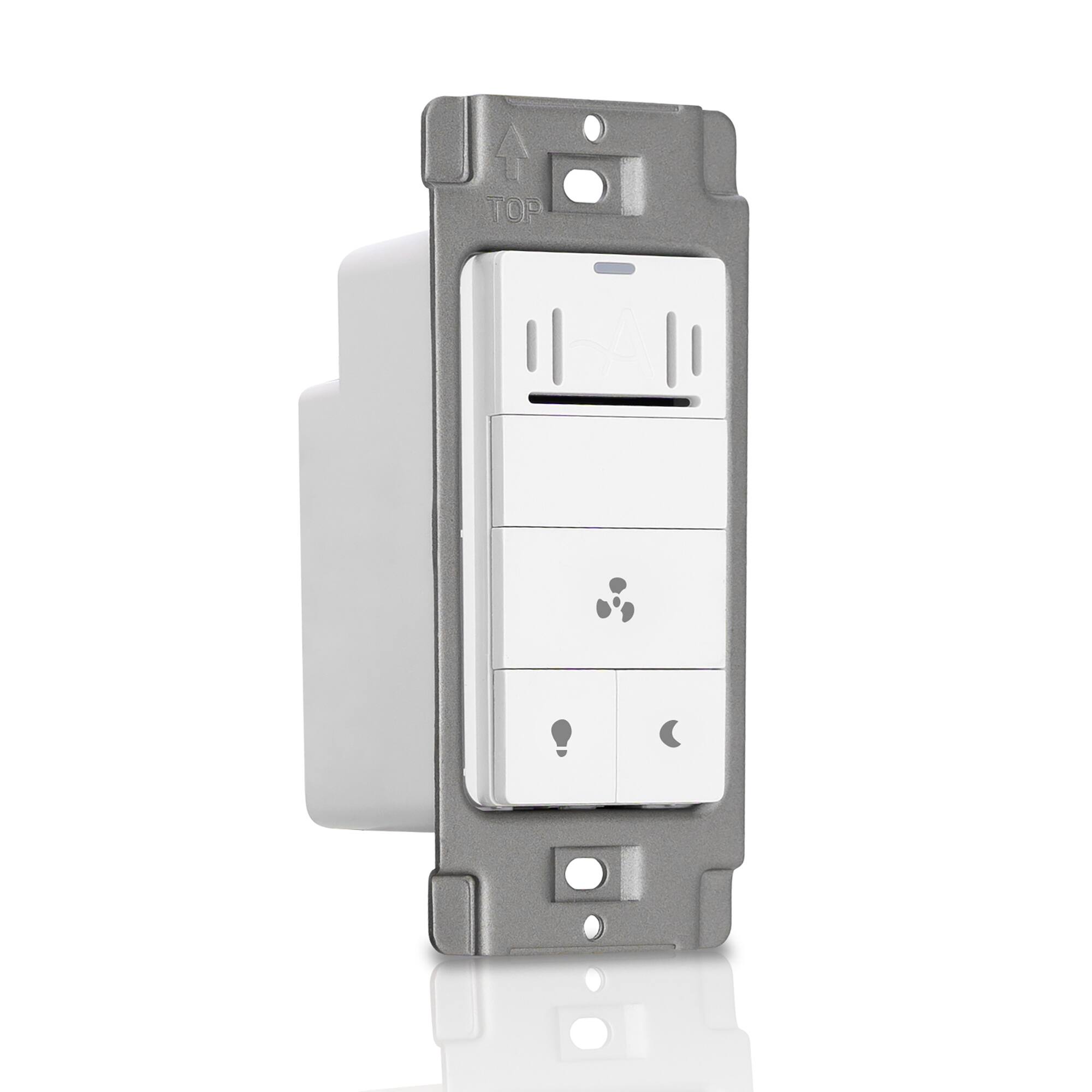 Angle. Akicon - Akicon Humidity Sensor LED Dimmer Timer Switch for Bathroom Exhaust Fan with Light in White - White.