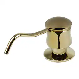 Akicon - Built-in Brass Soap Dispenser for Kitchen Sink Refill from Top with 17 oz. Bottle in Gold - Golden