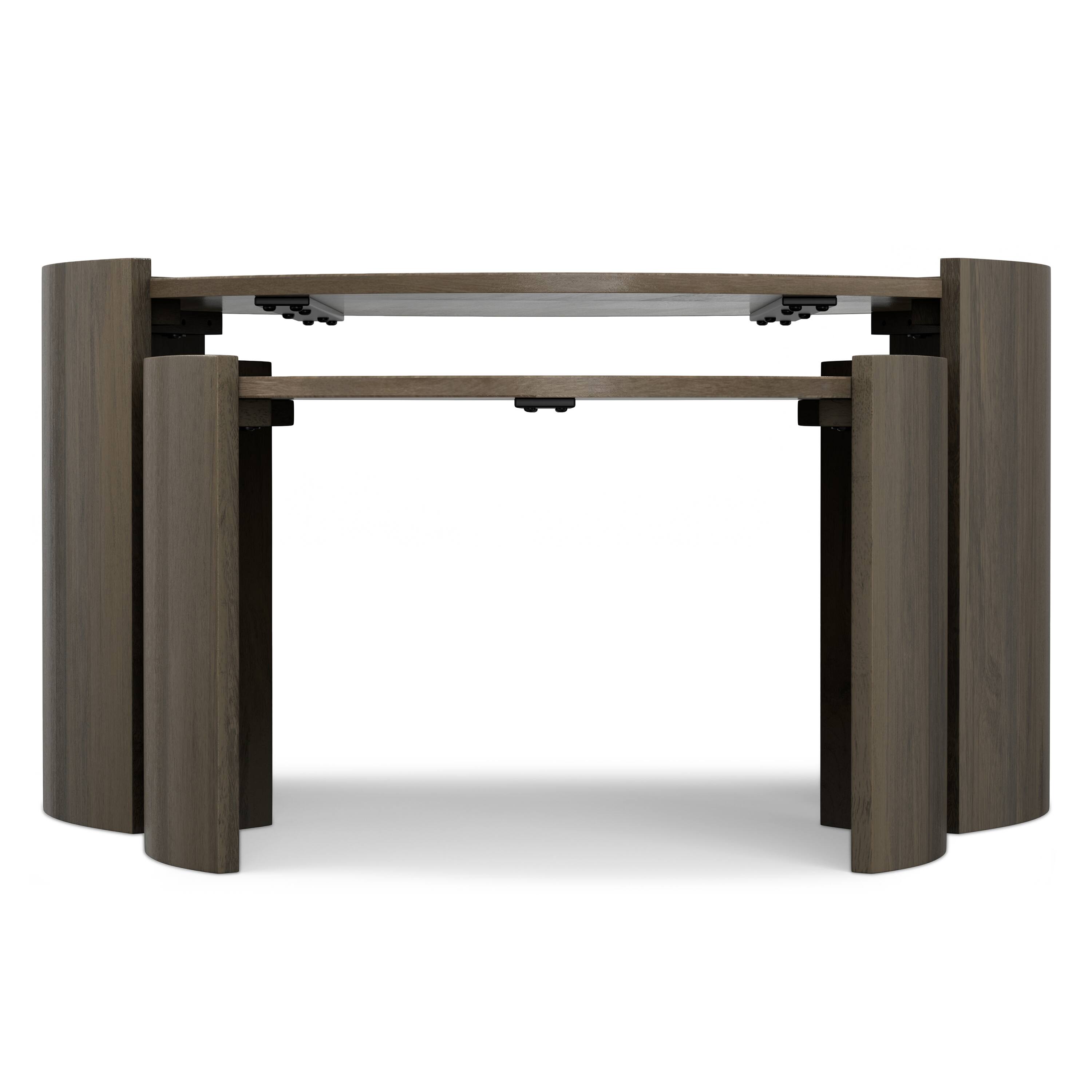 Left. Simpli Home - Robin SOLID MANGO WOOD 32 inch Wide Round Contemporary 2 Piece Nesting Table in Ash Grey, Fully Assembled - Ash Grey.