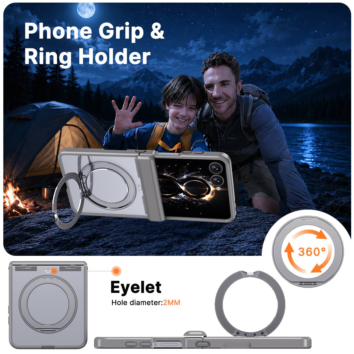 Phone Grip & Ring Holder

360°

Eyelet Hole diameter: 2MM