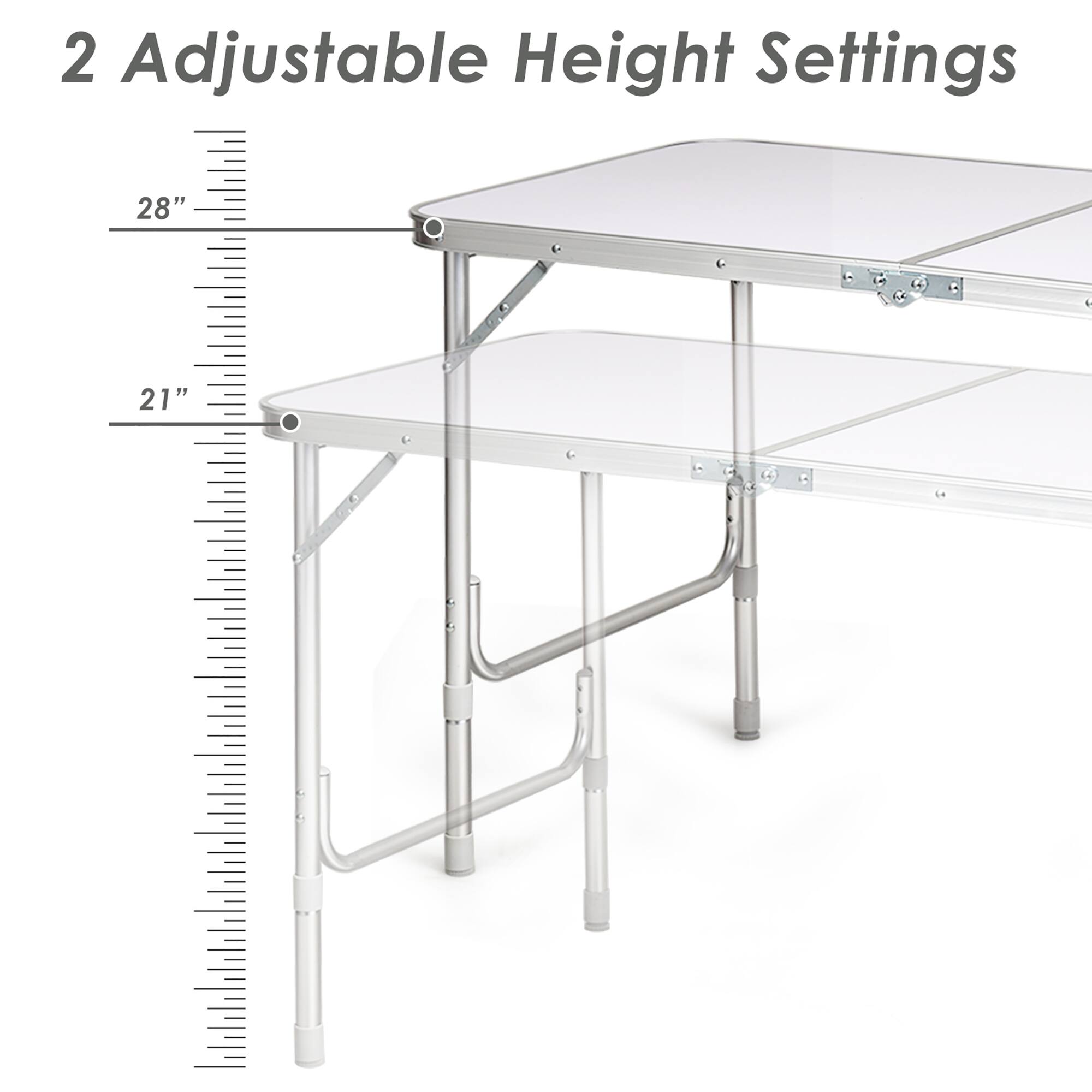 2 Adjustable Height Settings: 28" and 21"