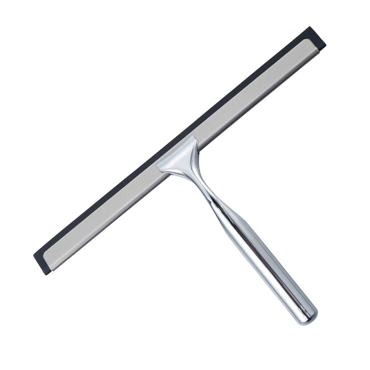 Left. J&V TEXTILES - 10 Inch Shower Squeegee with 3M Hanger - SILVER.