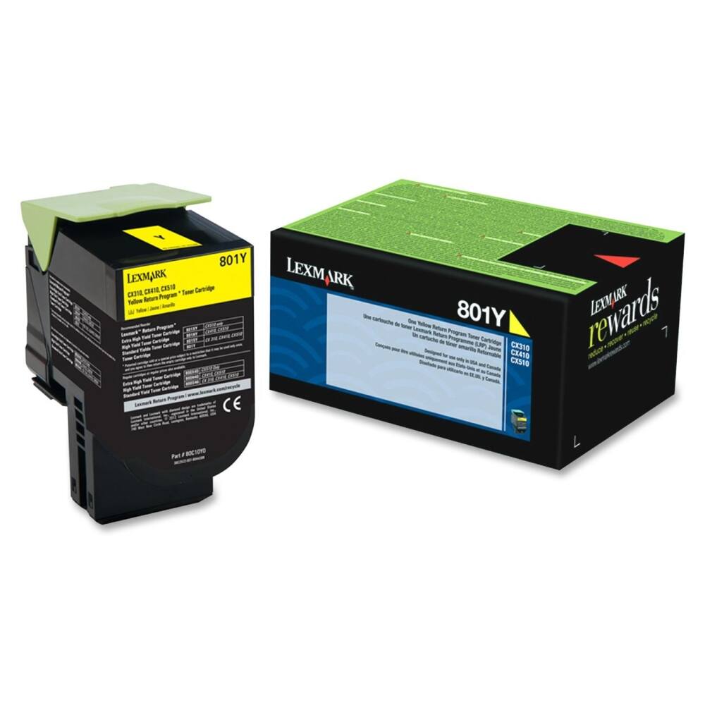 Front. Lexmark - 80C10Y0 801Y Yellow Return Program - Yellow.