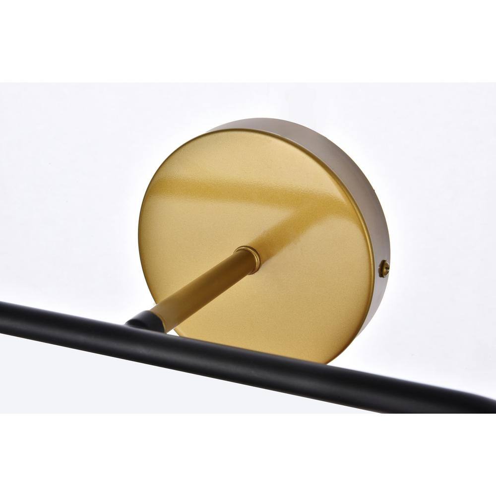 Back. Living District - Hanson 4 lights bath sconce in black with brass with frosted shade - Black And Brass And Frosted Shade.