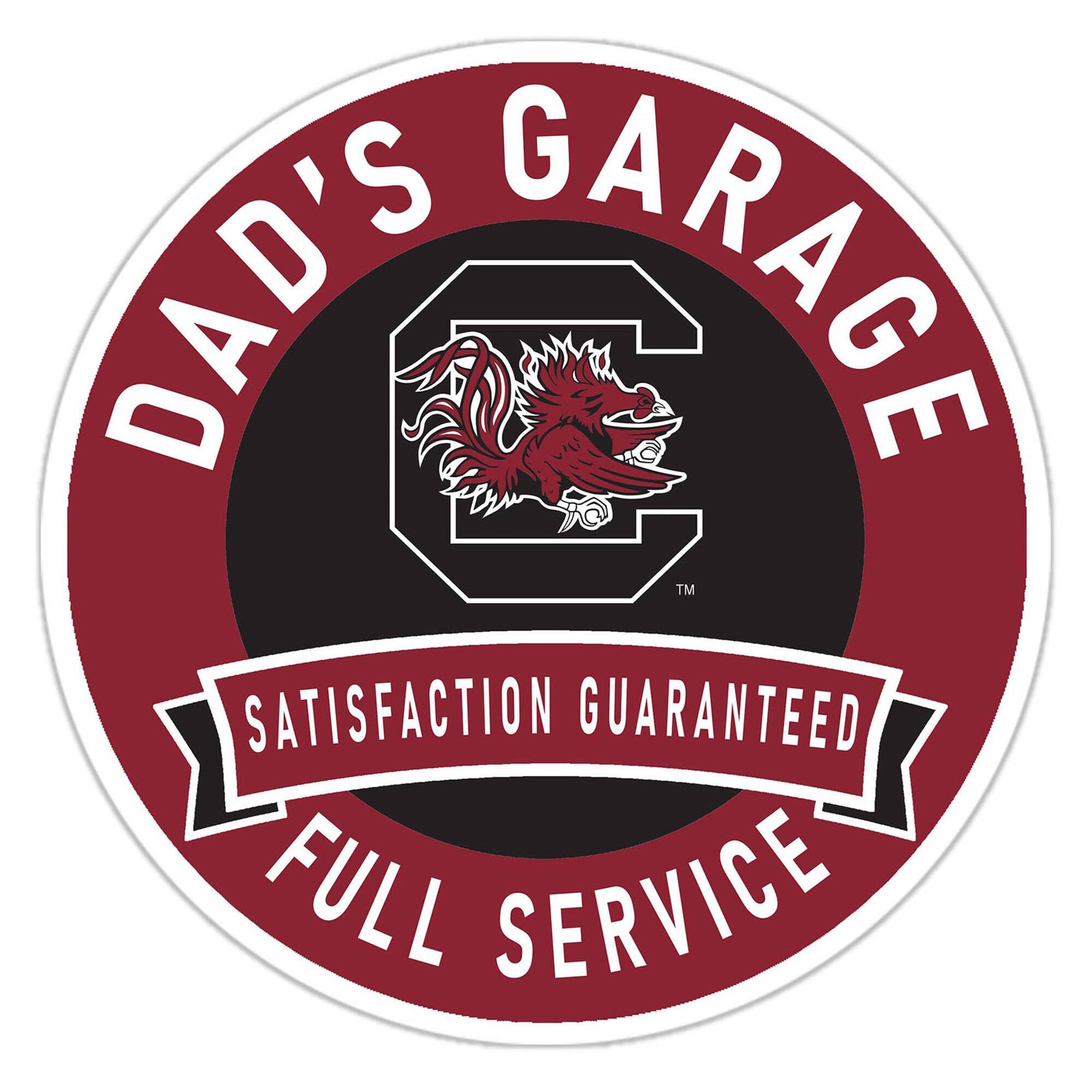 South Carolina Gamecocks 16" Dad's Garage Wood Sign
