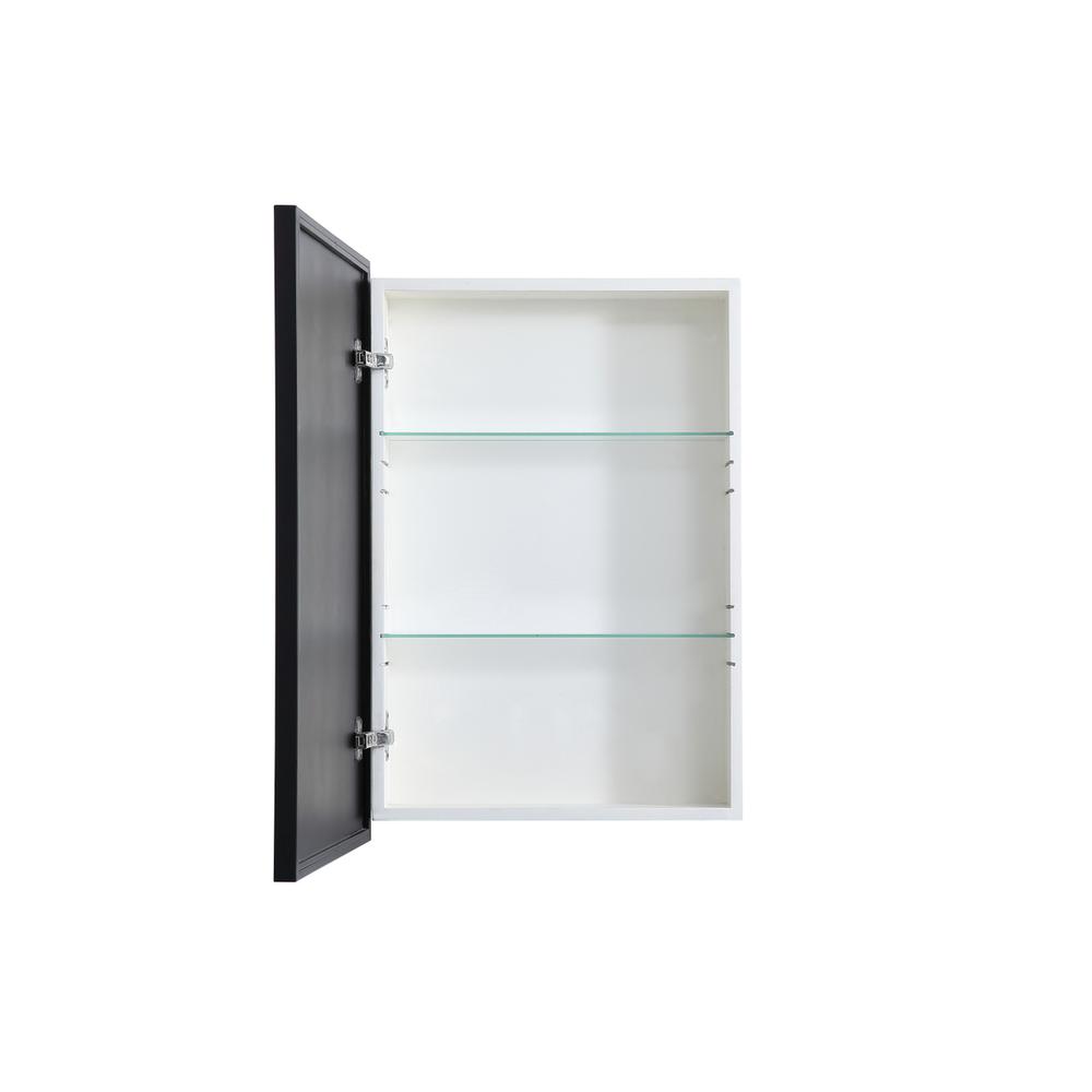 Left. Elegant Decor - Metal mirror medicine cabinet 20 inch x 28 inch in Black - Black.