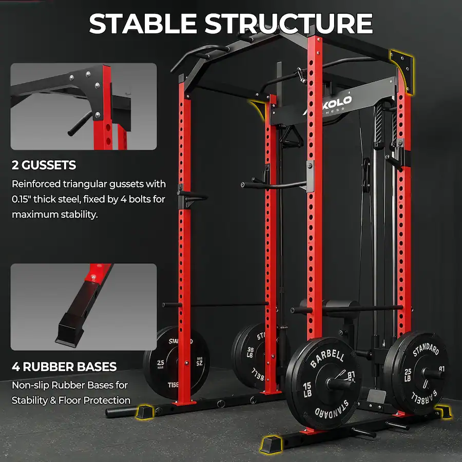 Mikolo Multi Functional Squat Rack With LAT Pulldown System Exercise mikolo-multi-functional-squat-rack-with-lat-pulldown-system-exercise