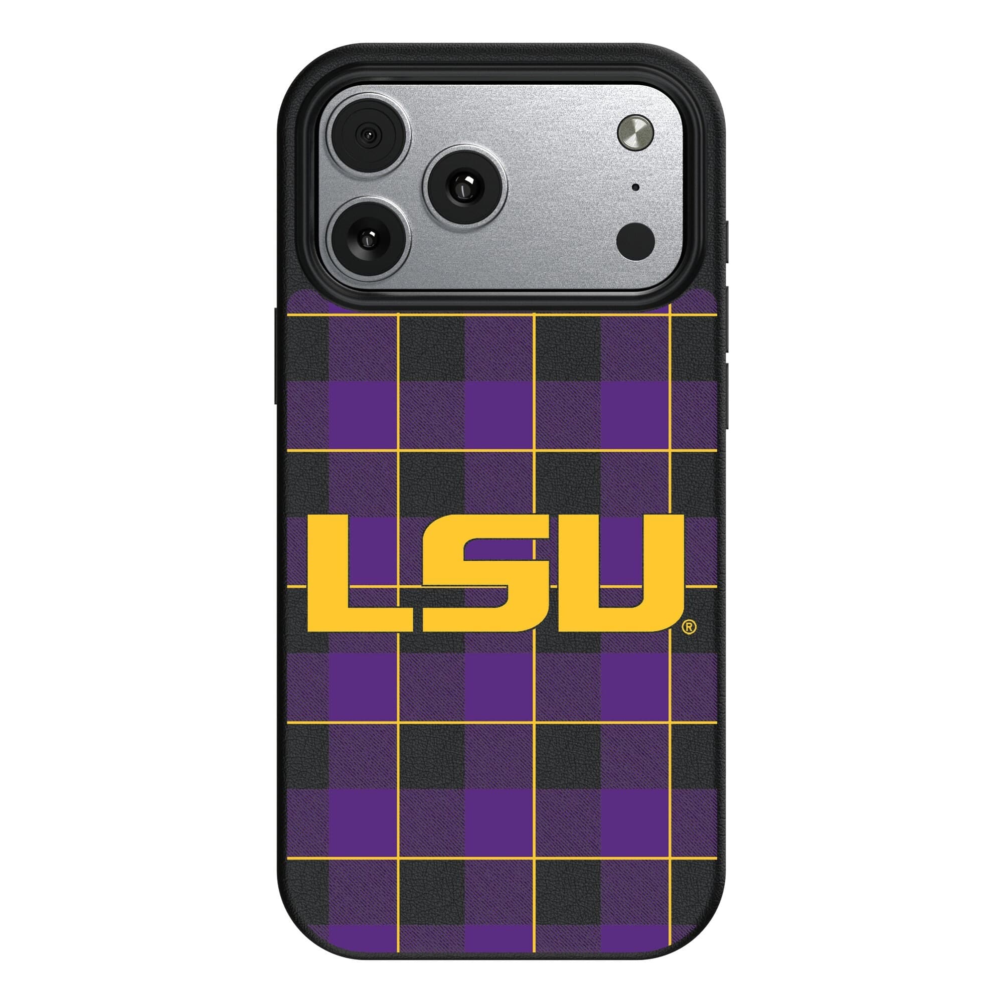 Keyscaper - NCAA - LSU Tigers Plaid Magnetic Bump iPhone Case - 17 - Black price history on PriceWatchPro