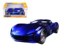 2009 Chevrolet Corvette Stingray Concept 1/24 Diecast Model Car by Jada - Blue