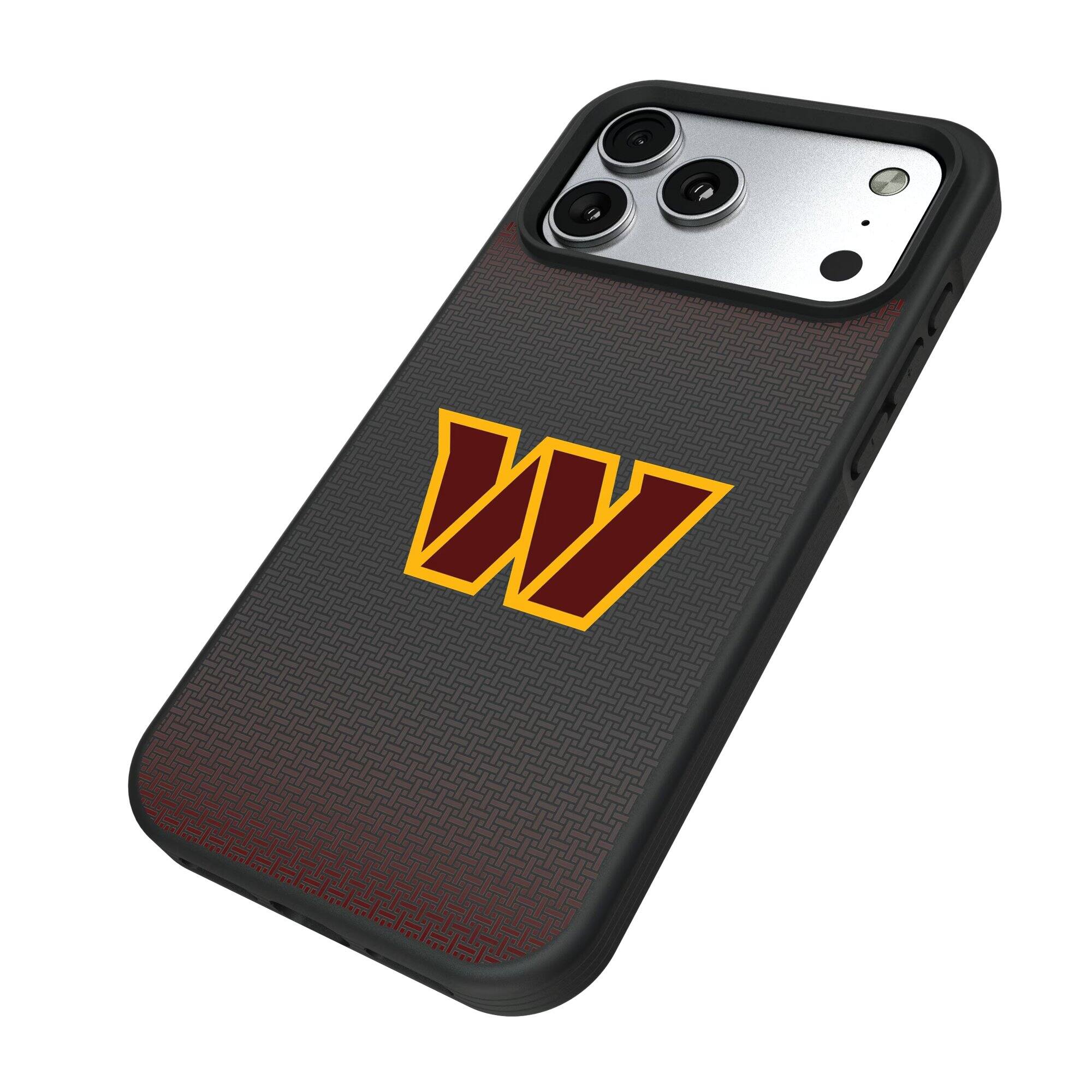 Alt View 1. Keyscaper - Washington Commanders Bump Case with 8.2ft Drop Protection - 14 Pro Max - Black.
