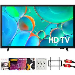Samsung - 32" F5000F Series HD Smart TV (2025) with Tech Smart USA Premiere Movies Streaming Bundle